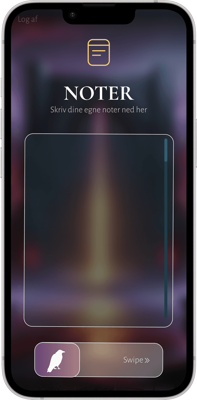 Private notes feature in the Tusmørke application