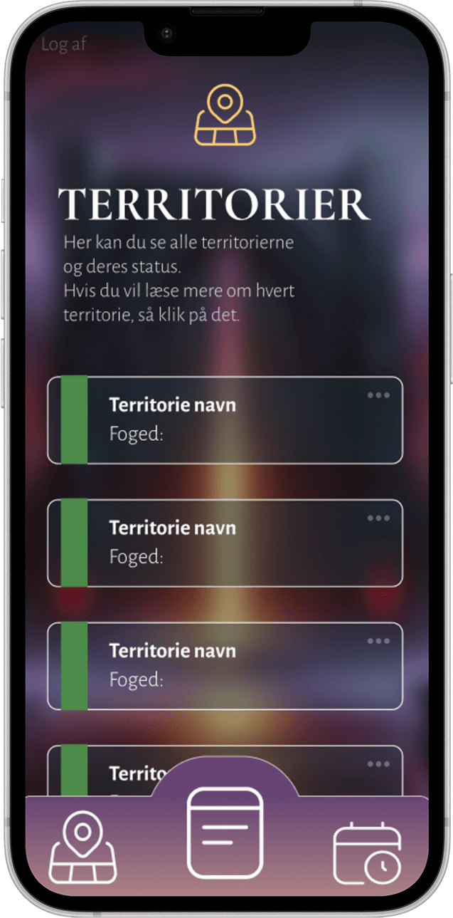 Territory overview in the Tusmørke application